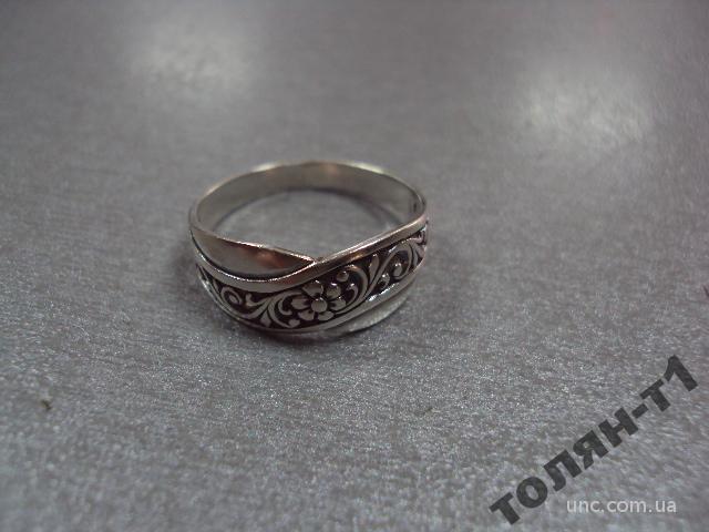 Женское кольцо узор цветы цветочки серебро 925 проба Украина вес 2,87 г размер 19 №15091