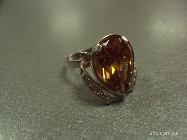 кольцо женское капля камелька серебро 925 проба украина 9,51 г 18 размер №15025