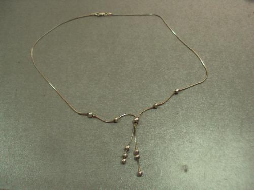 колье цепочка ожерелье с висюльками серебро 925 проба италия вес 5,7 г