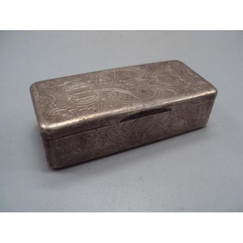 Табакерка коробочка футляр для табака серебро 84 проба РИ 1850 вес 91,2 г размер 8,3х3,5 см №3331