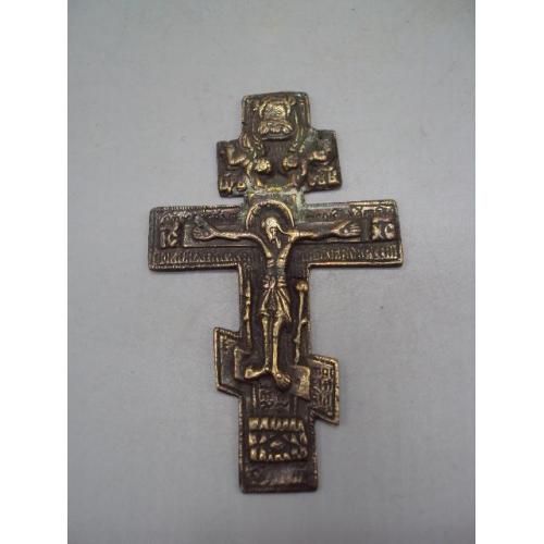 Крест распятие нательный металл размер 8,5 х 5,3 см №13822