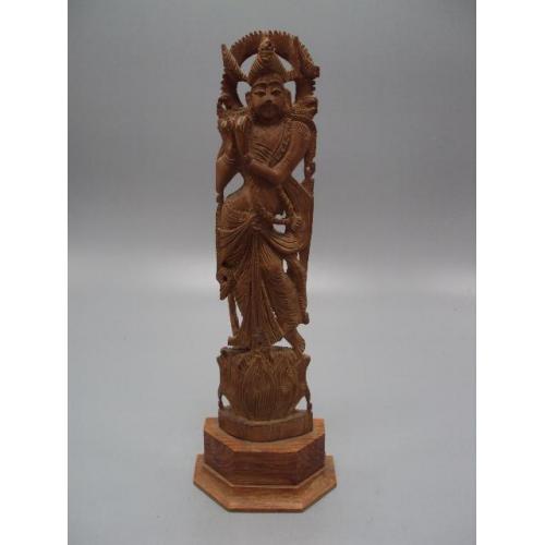 Фигура сандаловое дерево статуэтка Кришна и лотос высота 24 см вес 108 грамм (№1395)