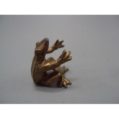 Фигура миниатюра статуэтка лягушка сидит в позе лотоса металл высота 2,7 см №13420