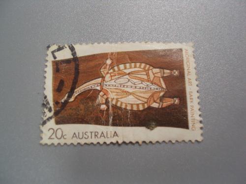 марка Австралия 1971 черепаха искусство аборигенов гаш №2286