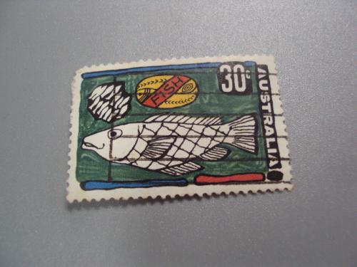 марка Австралия 1972 рыба еда гаш №2285