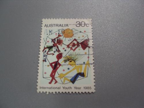 марка Австралия 1985 международный год ребенка, дети мир счастье солнце игры здоровье гаш №2266