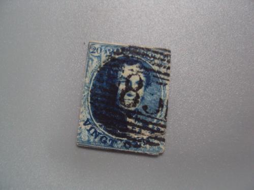 марка Бельгия 1851 стандарт король Леопольд I личности гаш №2389