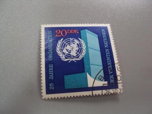 марка Германия ГДР 1970 оон 25 лет герб архитектура гаш №9654