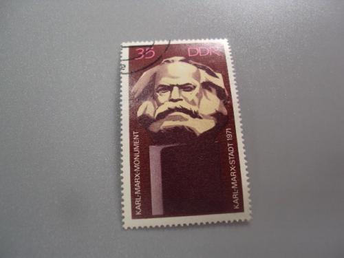 марка Германия ГДР 1971 личности монумент Карл Маркс гаш №9656