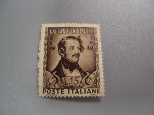 марка Италия 1948 стандарт личности люди композитор Гаэтано Доницетти гаш №2802