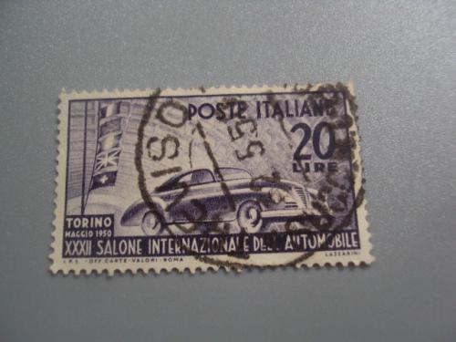 марка Италия 1950 транспорт авто автомобиль Турин 32-ий Международный автосалон гаш №2909