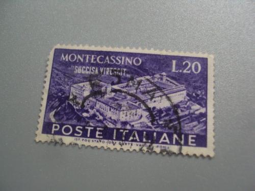 марка Италия 1951 архитектура Монтекассино гаш №2925