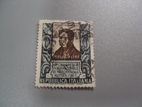 марка Италия 1953 стандарт личности люди биолог энтомолог Агостино Басси гаш №2792