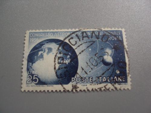 марка Италия 1956 космос Рим 7-й Международный астронавтический конгресс спутник гаш №2916