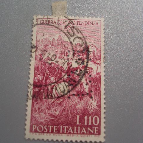 марка Италия 1959 война 100 лет войны за независимость гаш №2898