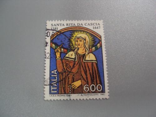 марка Италия 1981 религия Святая Рита Кашийская люди гаш №2735