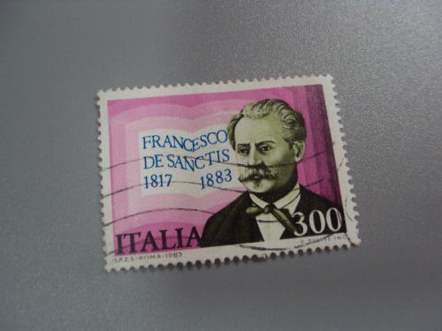 марка Италия 1983 личности Франческо де Санктис литературный критик философ люди гаш №2724