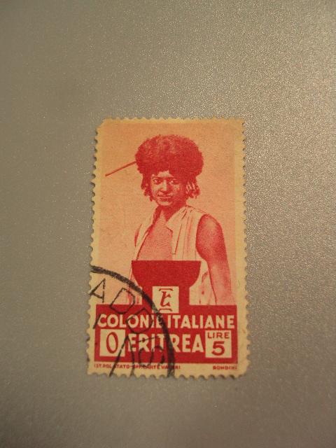 марка Италия колония Эритрея 1933 мужчина этнос гаш №1805