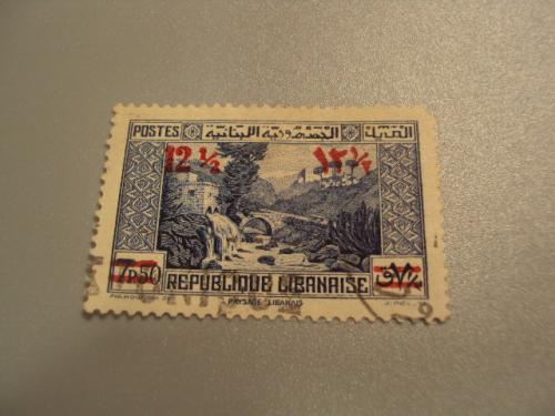 марка Ливан франц.колонии 1937 пейзаж местные мотивы виды гаш надпечатка №1808