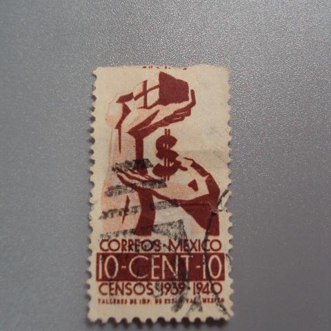 марка Мексика 1940 денежная валюта доллары гаш №1924