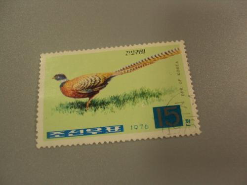 марка Северная Корея КНДР 1976 фауна птица фазан гаш №1564