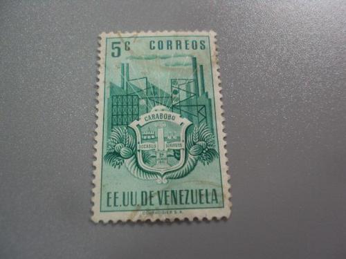 марка Венесуэла 1951 Герб штата Карабобо геральдика гаш №3593