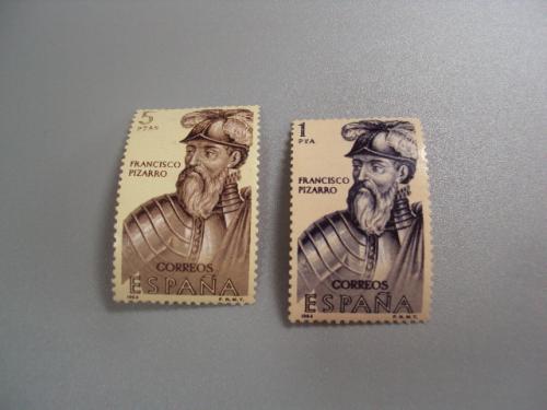 марки Испания 1964 Открытие Америки Первооткрыватели История рыцари люди религия лот 2шт негаш №2320