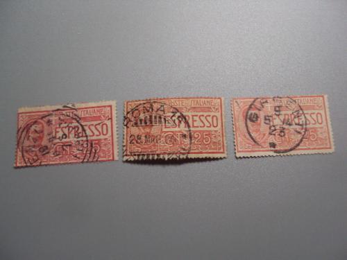 марки Италия 1903 экспресс король Виктор Эммануил III личности лот 3 шт гаш №2842