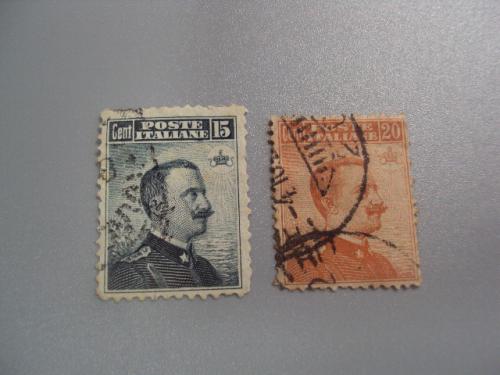 марки Италия  стандарт 1917 личности 1911, 1916 король Виктор Эммануил III лот 2 шт гаш №2658