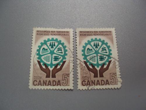 марки Канада 1961 ресурсы охрана окружающей среды лот 2 шт гаш №2390