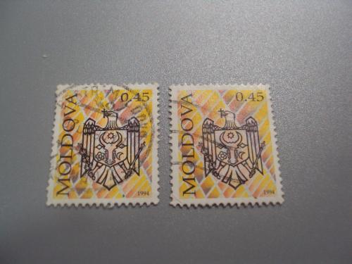 марки Молдова 1994 стандарт Молдавия герб орел лот 2 шт гаш №1936