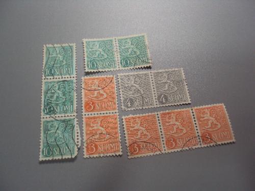 марки сцепки Финляндия 1963 стандарт герб лот (марок 12 шт) гаш №2102