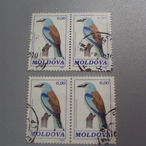 марки сцепки Молдова 1992 птицы Молдавия лот 1993 гаш №1935