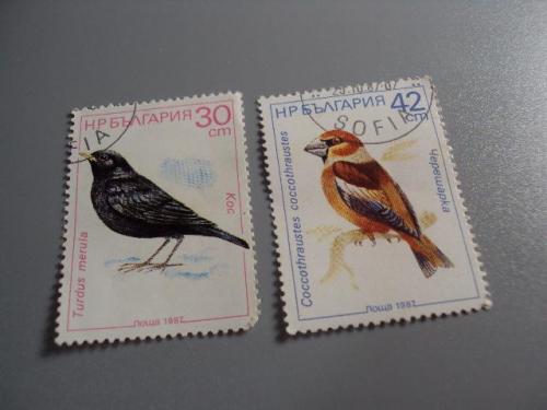Марки серия Болгария 1987 фауна птицы лот 2 шт гаш №10395