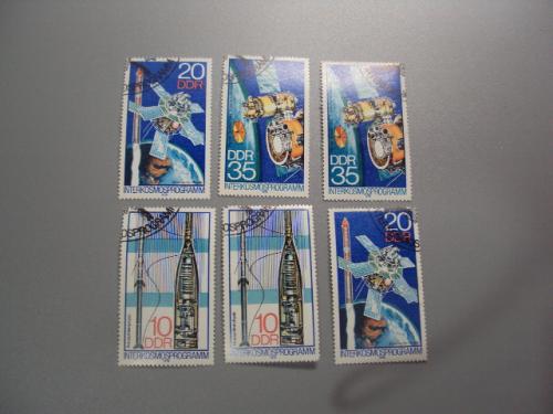 марки серия Германия ГДР 1978 космос ступники интеркосмос лот 6 шт гаш №1958