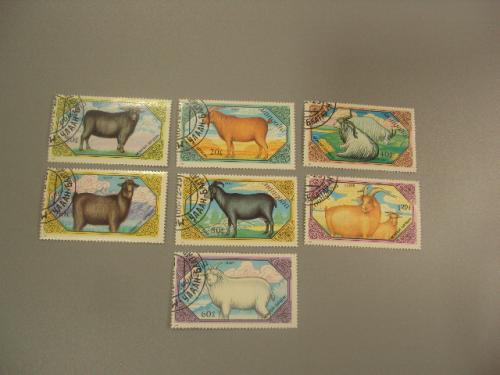 марки серия Монголия монгол шуудан 1988 фауна козы животные лот 7 шт гаш №1506