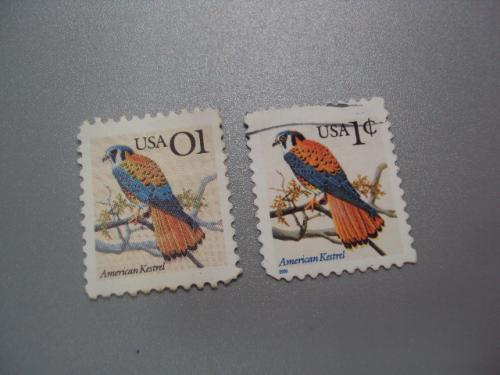 марки США 1999 стандарт птицы фауна хищные Соколы лот 2 шт гаш и негаш №2435
