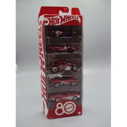 Машинка модель автомобіль Hot Wheels набір 80 mattel червоні гоночні машини 80 років драйву №19038с