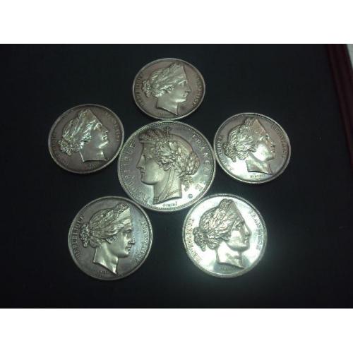 медаль франция серебро concours general 1874, 1875, 1876 лот 6 шт №6030