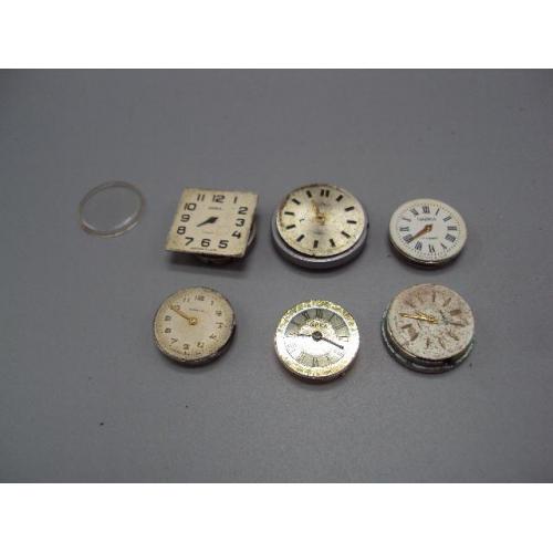 Механизмы и циферблаты женские наручные часы Чайка круглые ссср не на ходу лот 6 шт №14664