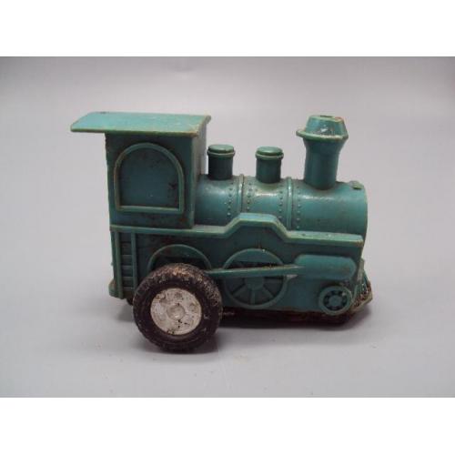 Модель паровоз поезд локомотив игрушка заводная пластик размер 5,2х7 см №15598