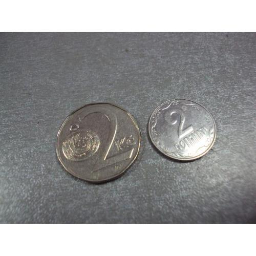 монета чехия 2 кроны 1993 №8799