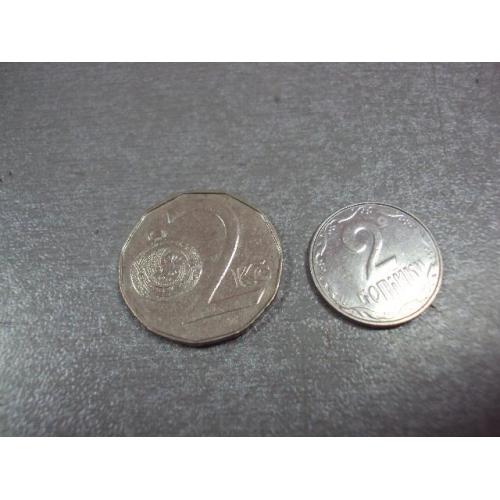 монета чехия 2 кроны 1995 №8789