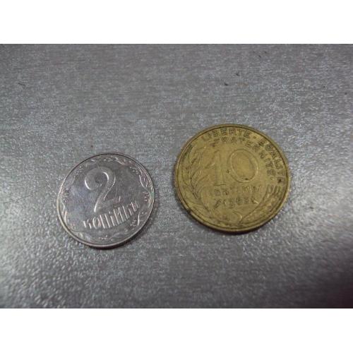 монета франция 10 сантимов 1968 №8384