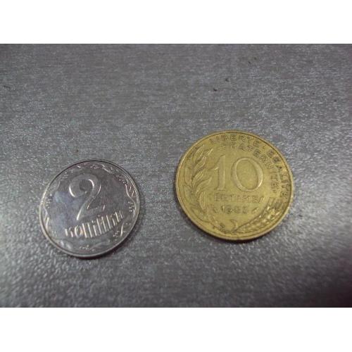 монета франция 10 сантимов 1983 №8383