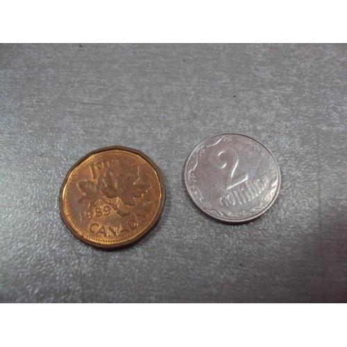 монета канада 1 цент 1989 №9531