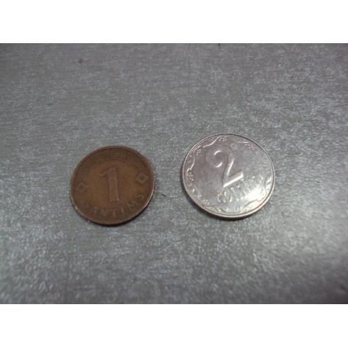 монета латвия 1 сантим 1992 №8510