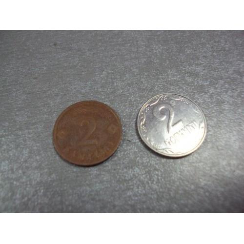 монета латвия 2 сантим 1992 №8502