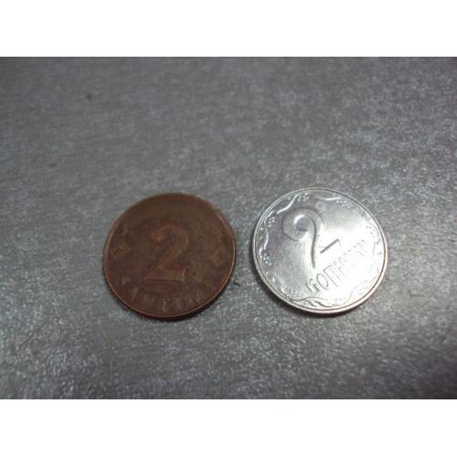 монета латвия 2 сантим 2000 №8503
