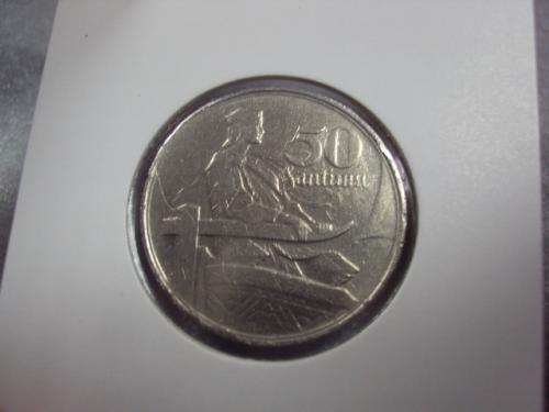 монета латвия 50 сантимов 1922 №8184